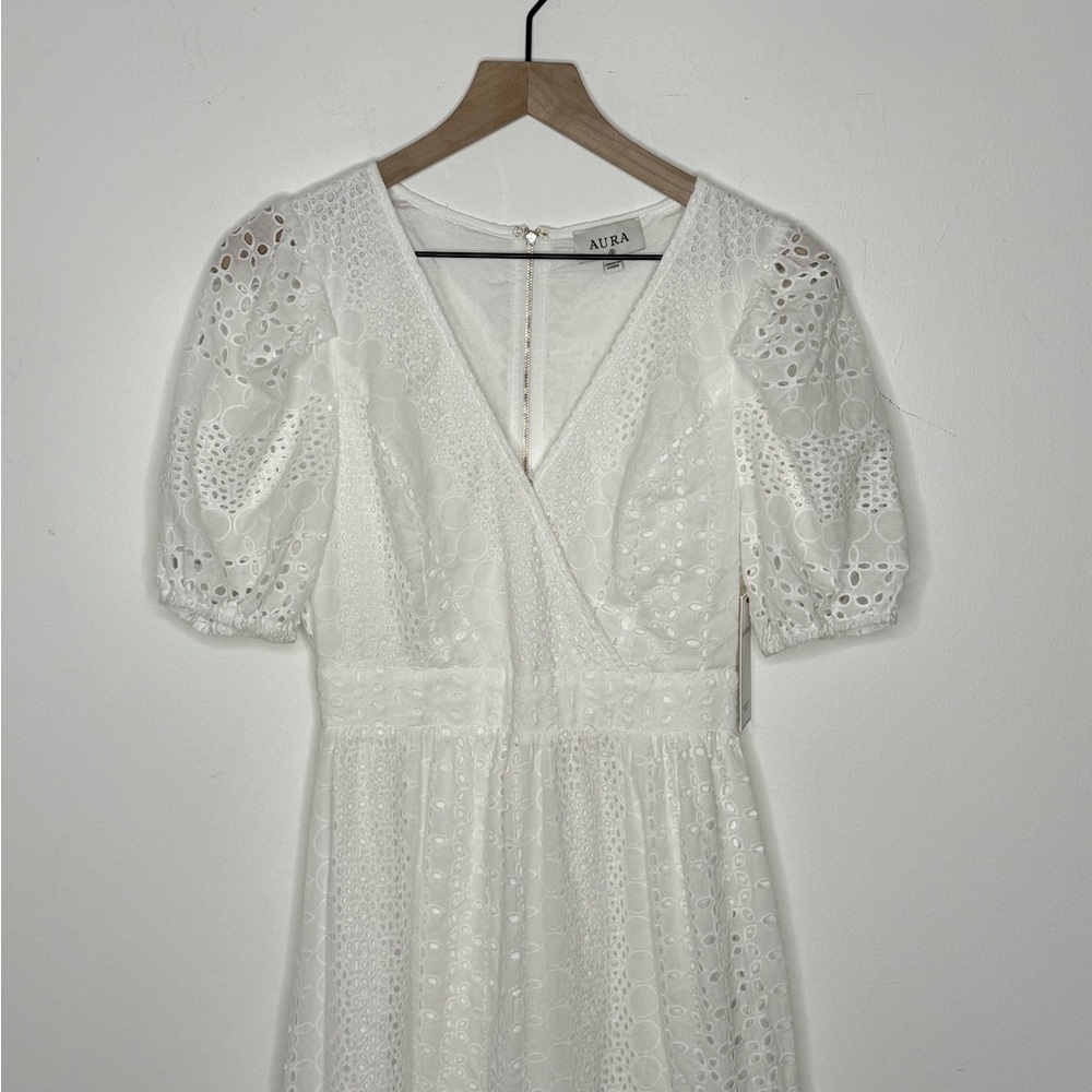 Aura by Red Dress White Puff Sleeve Maxi Dress NWT - Picture 4 of 7